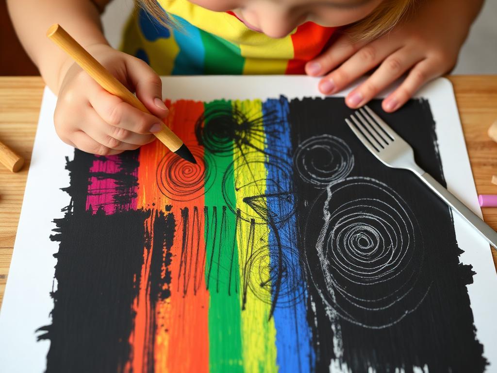 Rainbow Scratch Art